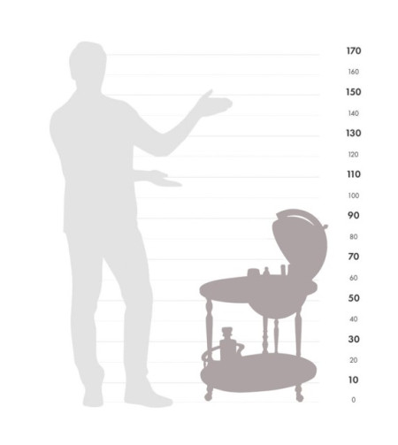 Тележка-глобус Zoffoli с шкафчиком для напитков и подносом Giasone
