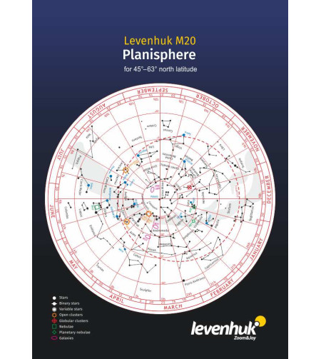 Карта звездного неба Levenhuk M20 подвижная, большая