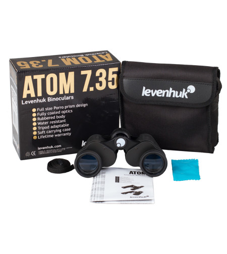 Levenhuk Atom 7x35  Компактный, Влагостойкий  Бинокль с Призмой Порро