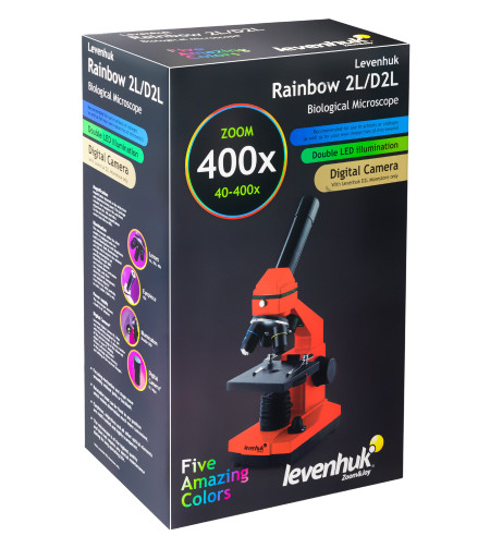 Mikroskoop eksperimentaalse komplektiga K50 2L Levenhuk Rainbow 40x - 400x Lime