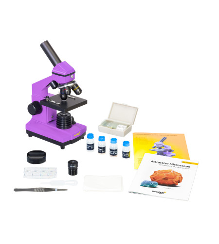 Microscope Levenhuk Rainbow 2L PLUS Amethyst 64x - 640x with experiment kit K50