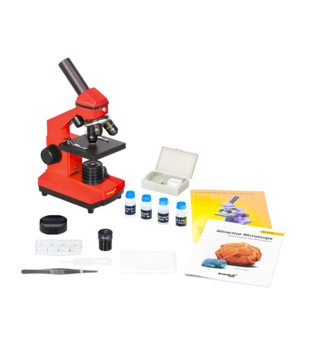 Microscope Levenhuk Rainbow 2L PLUS Orange 64x - 640x with experiment kit K50