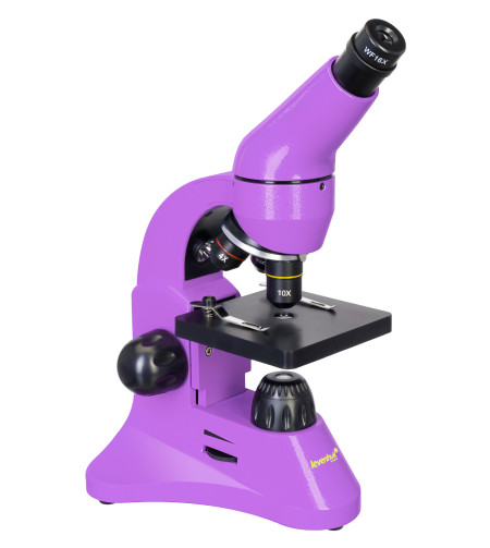 Microscope Levenhuk Rainbow 50L PLUS Amethyst 64x–1280x with experimental kit K50