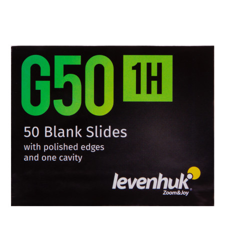 Levenhuk G50 1H Single Cavity Blank Slides, 50 pcs