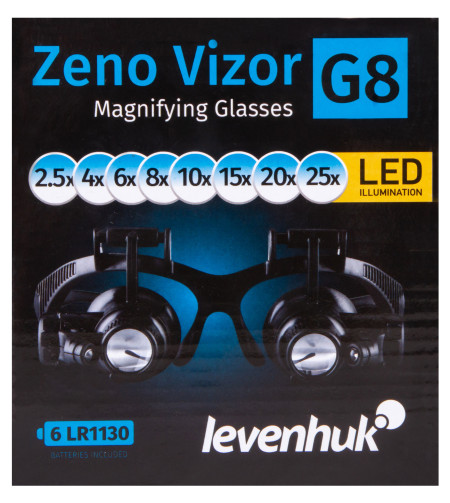 Levenhuk Zeno Vizor G8 Magnifying Glasses 2.5/4/6/8/10/15/20/25x