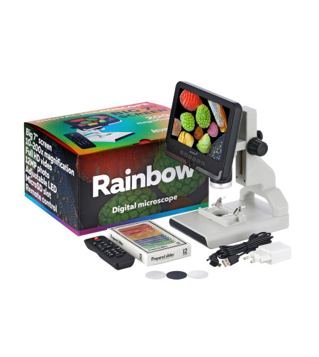 Mikroskopas, Levenhuk Rainbow DM700 LCD skaitmeninis, 10x–200x