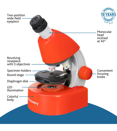 Microscope, Discovery Micro Terra, 40x-640x, with book