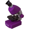 Microscope, Bresser Junior 40x-640x, violet with experiment kit, with phone adaptor