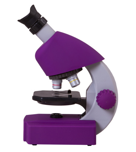 Microscope, Bresser Junior 40x-640x, violet with experiment kit, with phone adaptor