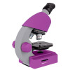 Microscope, Bresser Junior 40x-640x, violet with experiment kit, with phone adaptor