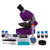 Microscope, Bresser Junior 40x-640x, violet with experiment kit, with phone adaptor