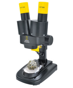 Stereo Mikroskops National Geographics 20x ar minerālu paraugiem