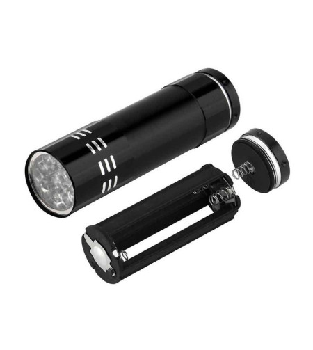 Mini Portable Flashlight 9 LED UV Ultra Violet Torch Light Lamp Flashlight