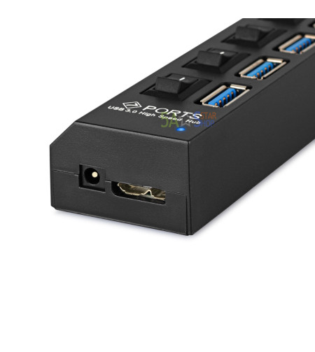 7 port USB 2.0 3.0 HUB W/ Power On/Off Switch High Speed Adapter Cable For PC RF