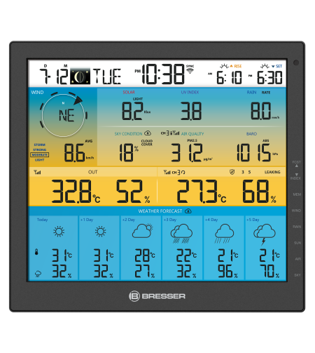 BRESSER 7-в-1 6 дней 4CAST PRO SF WIFI солнечный погодный центр 7-в-1