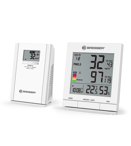 BRESSER PM2.5 / PM10 Измеритель содержания твердых частиц с беспроводным датчиком