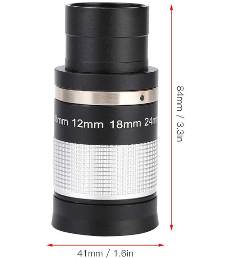 Eyepiece with zoom, Multi Coated Optic Lens for Telescope, Metal, 8x-24x 1.25"