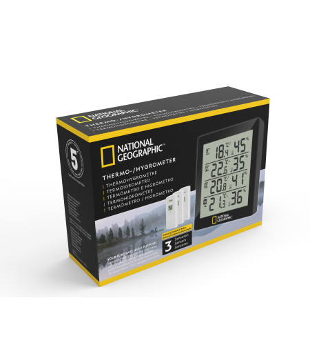 Thermo / hydrometer, black, 4 measurement results, NATIONAL GEOGRAPHIC