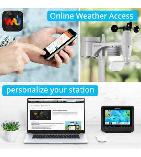 BRESSER WIFI color weather center with 5in1 profi sensor