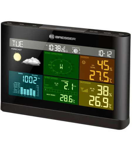 BRESSER 5-in-1 Comfort Weather Center with Colour Display black