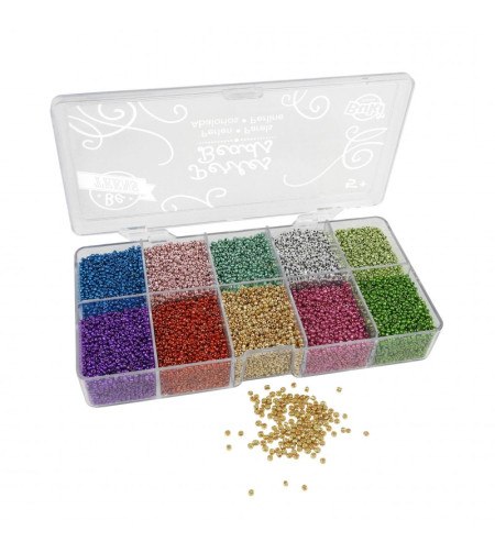 Box of metallic beads, Buki