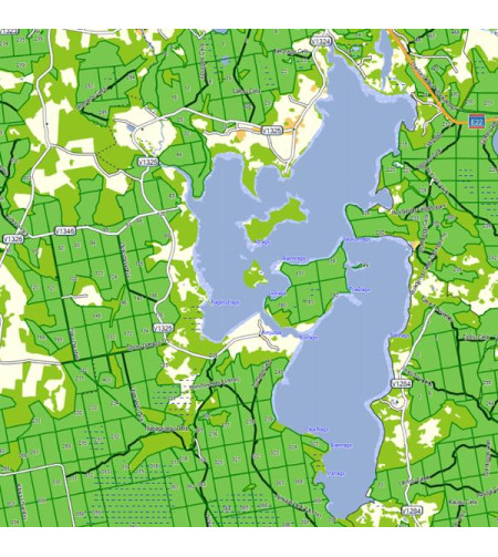 Latvijas karte Garmin navigācijai (Jana Seta) ar meža kvartāliem