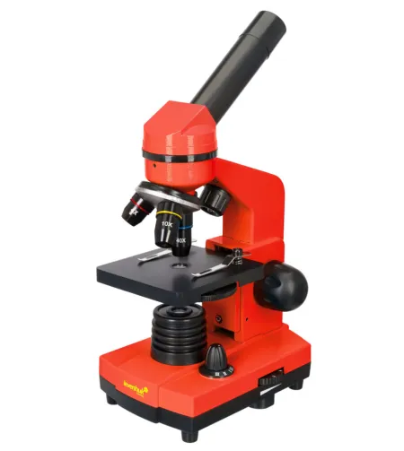 Mikroskops Levenhuk Rainbow 2L Oranžā Krāsā 40x-400x ar eksperimenta komplektu K50