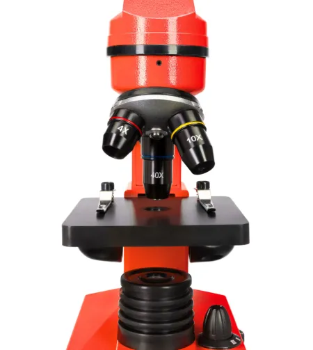 Mikroskops Levenhuk Rainbow 2L Oranžā Krāsā 40x-400x ar eksperimenta komplektu K50