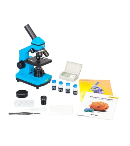 Microscope Levenhuk Rainbow 2L PLUS Azure 64x - 640x with experiment kit K50