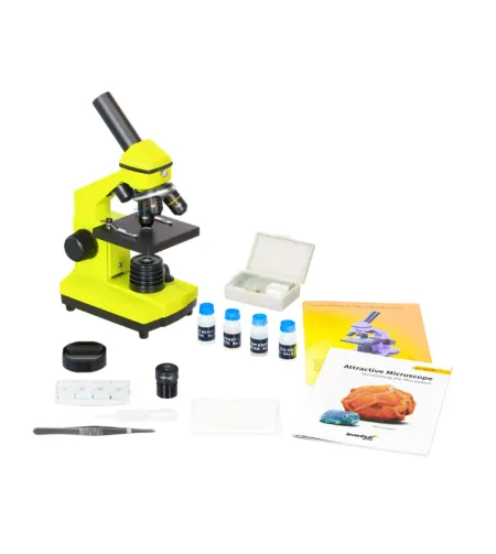 Microscope Levenhuk Rainbow 2L PLUS 64x - 640x Lime with experiment kit K50