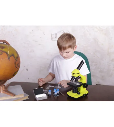 Microscope Levenhuk Rainbow 2L PLUS 64x - 640x Lime with experiment kit K50