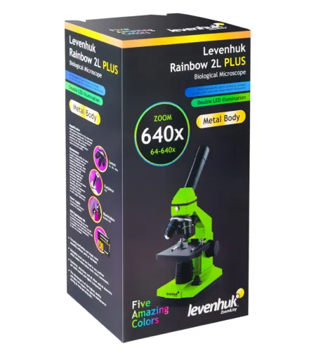 Levenhuk Rainbow 2LPLUS Mikroskoop 64x - 640x koos eksperimendi komplektiga K50
