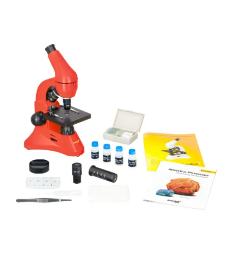 Mikroskoop Levenhuk Rainbow 50L Oranž 40x - 800x koos eksperimentaalse komplektiga K50