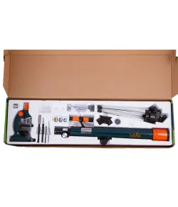 Mikroskops & Teleskops Bērniem ar Eksperimentālo Komplektu Levenhuk LabZZ MT2 Plus