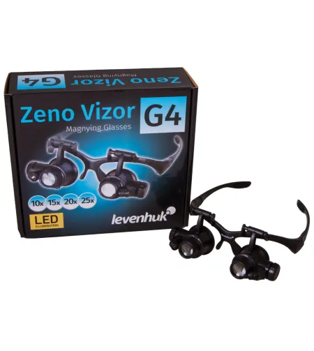 Levenhuk Zeno Vizor G4 PLUS Palielināmais stikls & Brilles ar Apgaismojumu (10-25x)