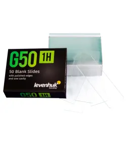 Levenhuk G50 1H Single Cavity Blank Slides, 50 pcs