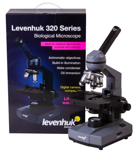 Biologist Microscope with Coordinated Sliding Table Levenhuk 320 40x-1000x