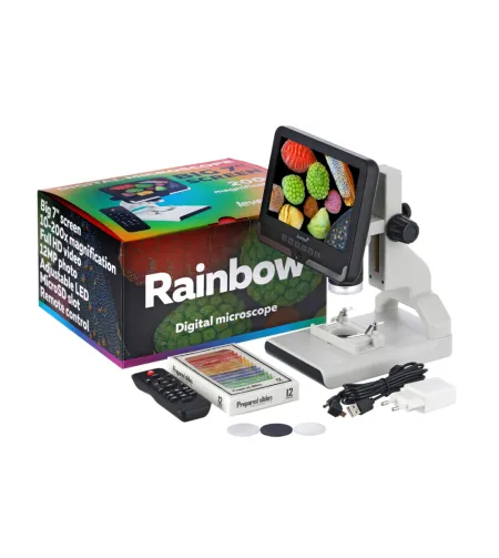 Mikroskops, Levenhuk Rainbow DM700 LCD digitālais, 10x–200x