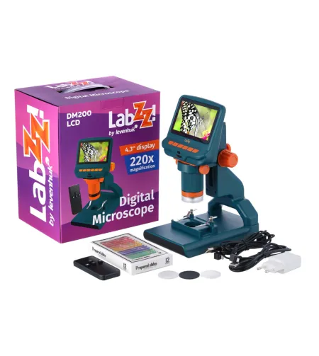 Mikroskopas, Levenhuk LabZZ DM200 LCD Digital, 17x–220x