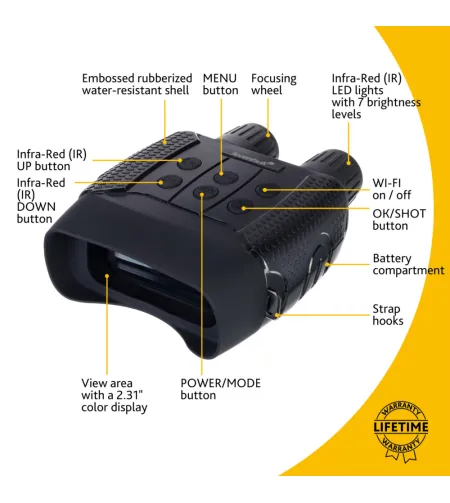 Levenhuk Halo 13x Wi-Fi Digital Night Vision Binoculars