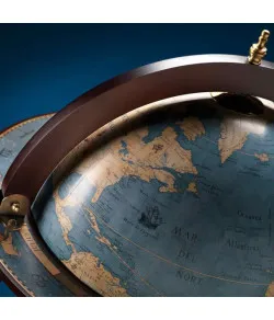 Da Vinci uz grīdas stāvošs globuss dzērienu skapis Zoffoli uz riteņiem Blue Dust