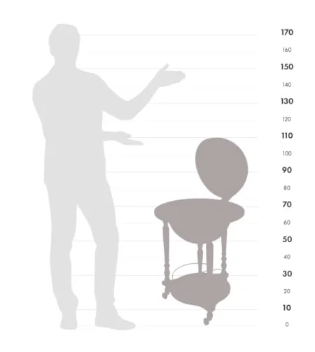 Da Vinci põrandal seisev maakera joogikapp Zoffoli ratastel Blue Dust