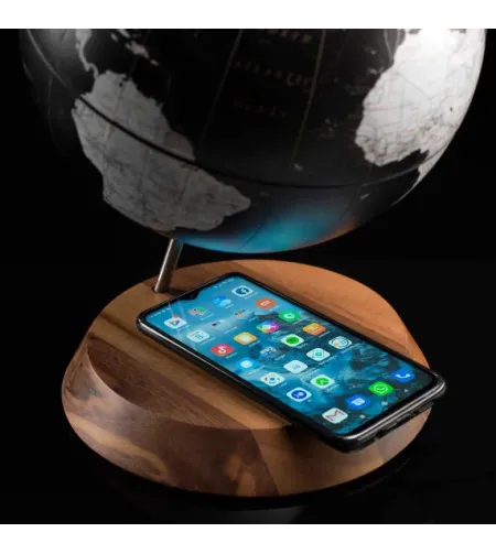 Desk globe Zoffoli with integrated wireless charging Bridge Black
