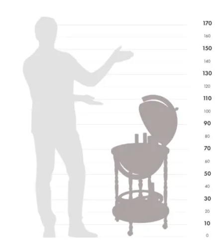 Elegantne baarigloobus Zoffoli ratastega Minerva Blue Ocean