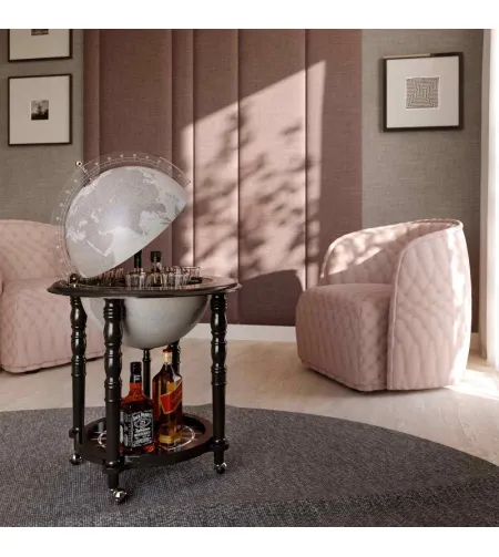 Elegance design bar globe Zoffoli on casters Noir