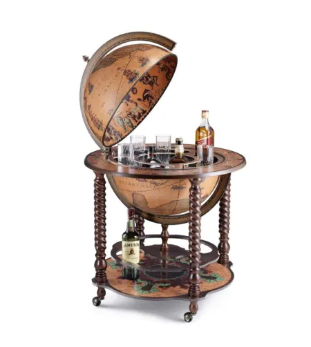 Spiralinės kojos juostos gaublys Zoffoli su didele gėrimų spintele Bacco