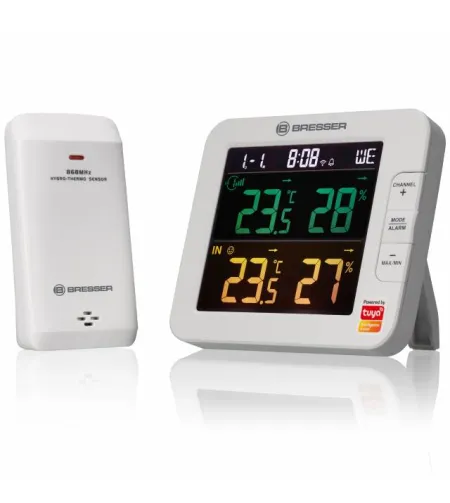 BRESSER Smart Home 7-kanaliline Tuya termomeeter/hügromeeter