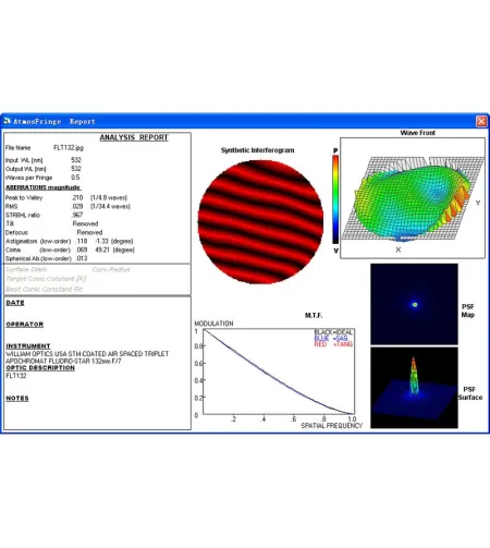 William Optics Apochromatic refractor AP 132/925 Fluorostar Gold OTA