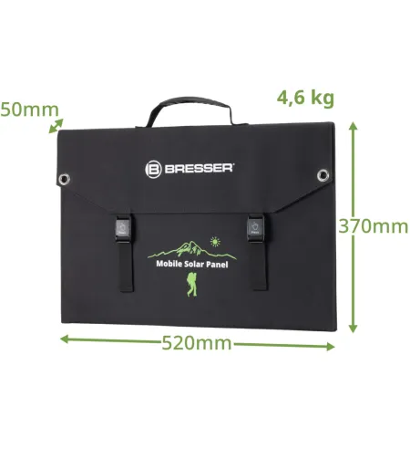 BRESSER mobilus saulės įkroviklis 120 vatų su USB ir nuolatinės srovės išvestimi