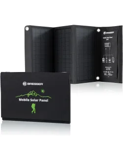 BRESSER mobilais saules lādētājs 21 vatu ar USB un līdzstrāvas izeju